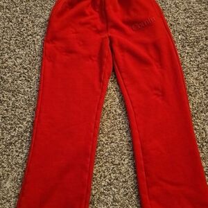 Comfrt Crimson Red Miminalist Sraight Leg Sweat Pants